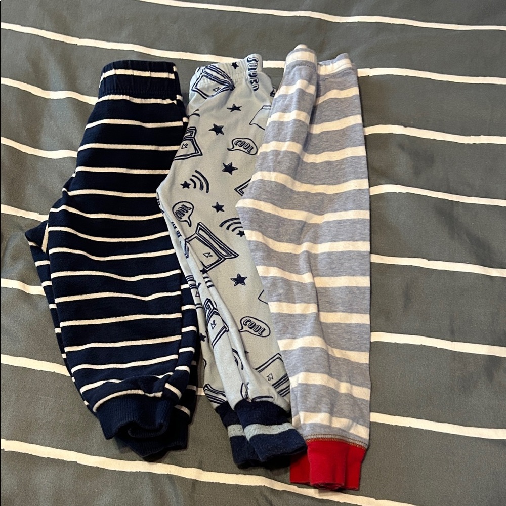 Kids Striped and Patterned Pajama Bottoms Set